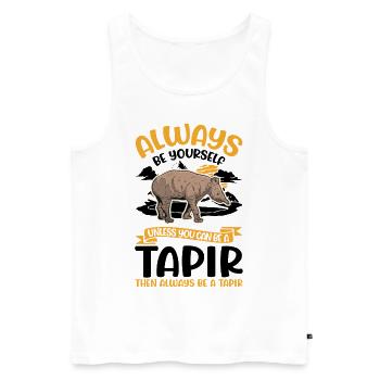 Always be yourself Tapir Lowland Tapir - Men's Premium Organic Tank Top - white - Front - AI Model Male 178 light (178cm)