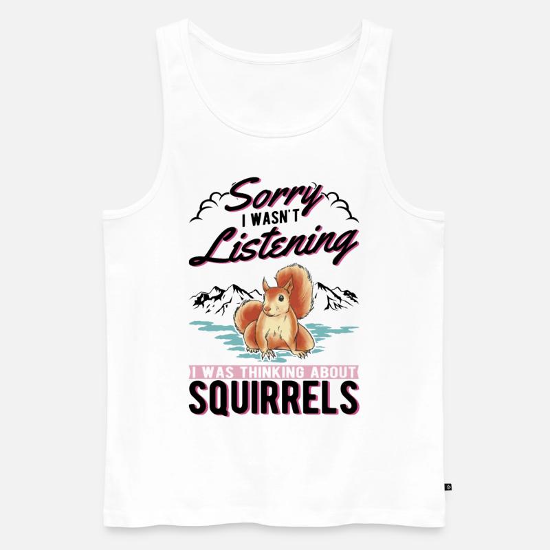 Eichhörnchen Geschenk Grauhörnchen Squirrel - Männer Premium Bio Tank Top - Weiß