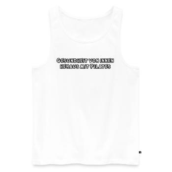 Pilates - Gesundheit von innen heraus mit Pilates - Männer Premium Bio Tank Top - Weiß - Vorne - Michal (187cm)