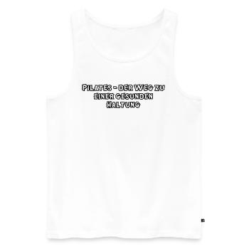 Pilates - Pilates - der Weg zu einer gesunden - Männer Premium Bio Tank Top - Weiß - Vorne - Michal (187cm)