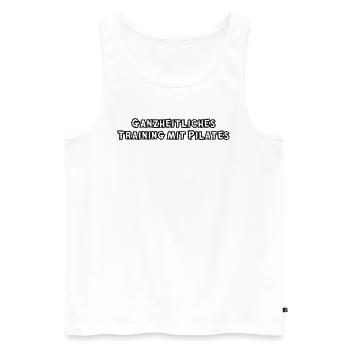 Pilates - Ganzheitliches Training mit Pilates - Männer Premium Bio Tank Top - Weiß - Vorne - Michal (187cm)
