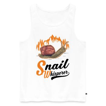 Schnecken Flüsterer Snail Whisperer - Männer Premium Bio Tank Top - Weiß - Vorne - AI Model Male 178 light (178cm)