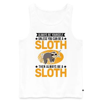 Sois toujours toi-même Sloth Faultier - Débardeur bio Premium Homme - blanc - Devant - Michal (187cm)
