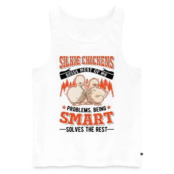 Silk Chicken Cadeau Silkie Chicken Silkie Chicken - Débardeur bio Premium Homme - blanc - Devant - Michal (187cm)