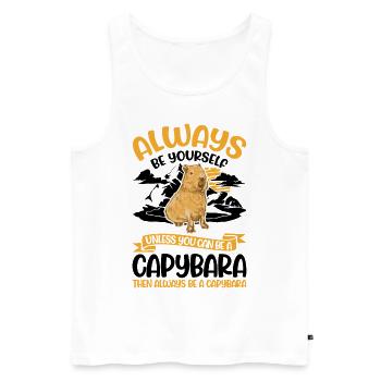 Sois toujours toi-même Capybara Wasserschwein Capibara - Débardeur bio Premium Homme - blanc - Devant - Michal (187cm)