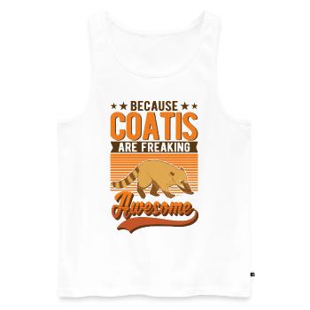 Coati Cadeau Proboscis Coati - Débardeur bio Premium Homme - blanc - Devant - Michal (187cm)