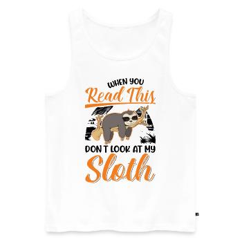 Sloth Gift Sloth - Men's Premium Organic Tank Top - white - Front - Michal (187cm)