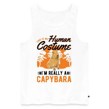 Capybara Human Costume Wasserschwein Capibara - Men's Premium Organic Tank Top - white - Front - AI Model Male 178 light (178cm)