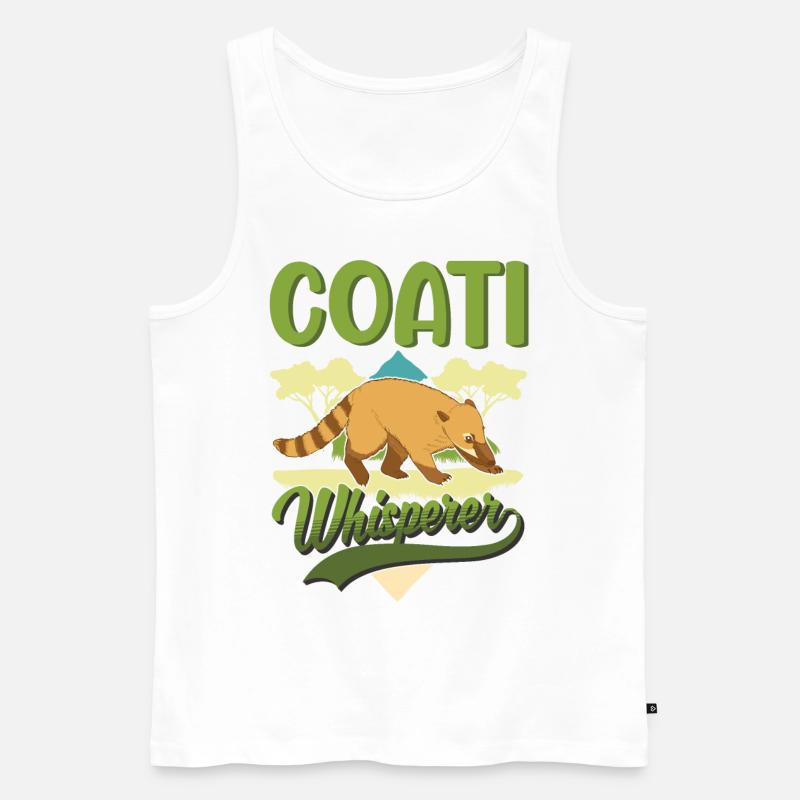 Nasenbär Flüsterer Rüsselbär Coati - Männer Premium Bio Tank Top - Weiß