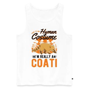 Coati Human Costume Halloween Coati Proboscis Bear - Men's Premium Organic Tank Top - white - Front - AI Model Male 178 light (178cm)