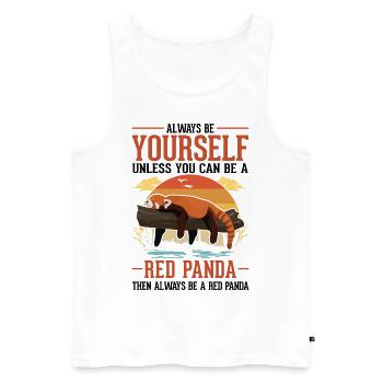 Roter Panda Geschenk Red Panda - Männer Premium Bio Tank Top - Weiß - Vorne - AI Model Male 178 light (178cm)