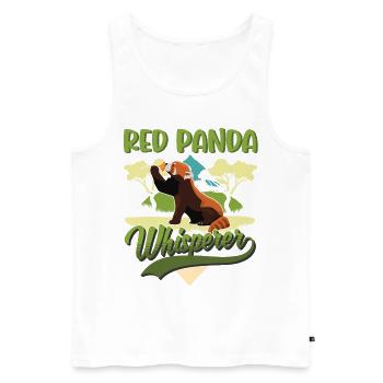Red Panda Whispering Cat Bear - Men's Premium Organic Tank Top - white - Front - AI Model Male 178 light (178cm)