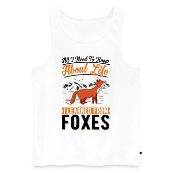 Fuchs Geschenk Rotfuchs - Männer Premium Bio Tank Top - Weiß - Vorne - Michal (187cm)