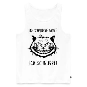 Ich schnarche nicht, Ich schnurre - Grinsekatze - Männer Premium Bio Tank Top - Weiß - Vorne - AI Model Male 178 light (178cm)