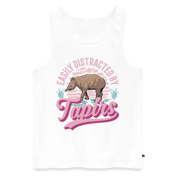Easily distracted by Tapirs - Männer Premium Bio Tank Top - Weiß - Vorne - Michal (187cm)