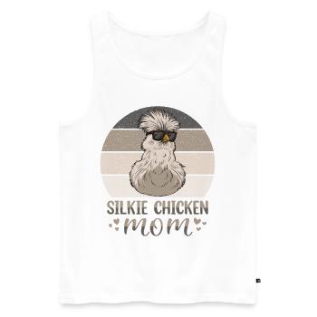 Silkie Chicken Mom Poulet chinois en soie - Débardeur bio Premium Homme - blanc - Devant - Michal (187cm)