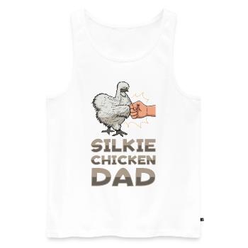 Silkie Chicken Dad Poulet chinois en soie - Débardeur bio Premium Homme - blanc - Devant - Michal (187cm)