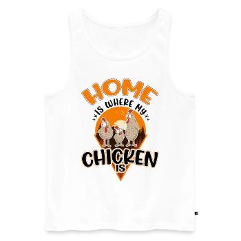 Poulets Home Farmer Poulet - Débardeur bio Premium Homme - blanc - Devant - Michal (187cm)
