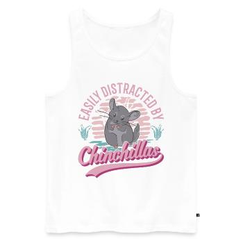 Easily distracted by Chinchillas - Männer Premium Bio Tank Top - Weiß - Vorne - Michal (187cm)