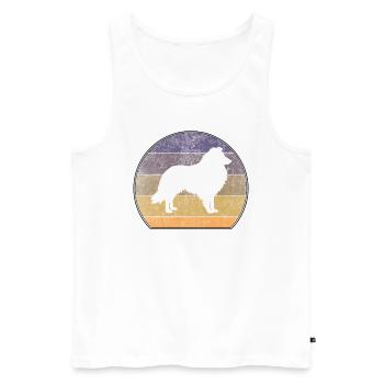 Retro Collie Sheepdog Sunset - Débardeur bio Premium Homme - blanc - Devant - Michal (187cm)