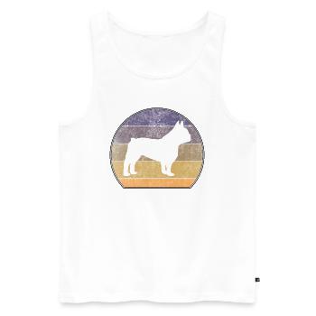 Retro French Bulldog Französische Bulldogge - Men's Premium Organic Tank Top - white - Front - Michal (187cm)