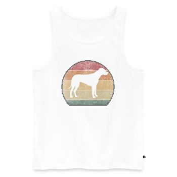 Rétro Rhodesian Ridgeback Sunset - Débardeur bio Premium Homme - blanc - Devant - Michal (187cm)