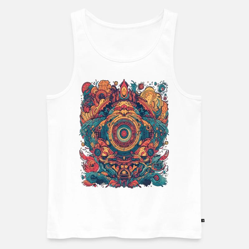 Magic Psychedelic Trip Abstract Design - Men's Premium Organic Tank Top - white