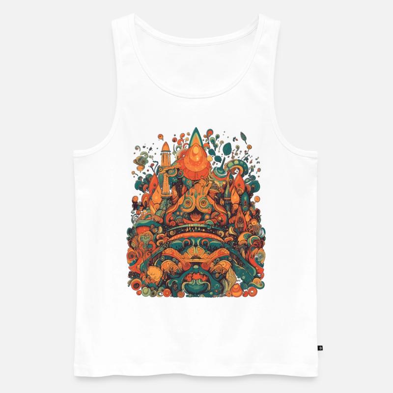 Design Psychedelic Illustration Magic - Männer Premium Bio Tank Top - Weiß