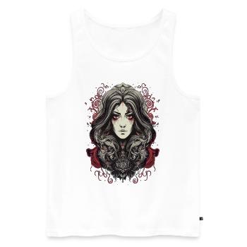 Belle fille gothique femme ténèbres sombre - Débardeur bio Premium Homme - blanc - Devant - AI Model Male 178 light (178cm)