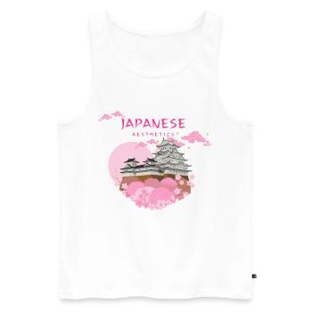 Esthétique japonaise Japon coeur Maison japonaise - Débardeur bio Premium Homme - blanc - Devant - AI Model Male 178 light (178cm)