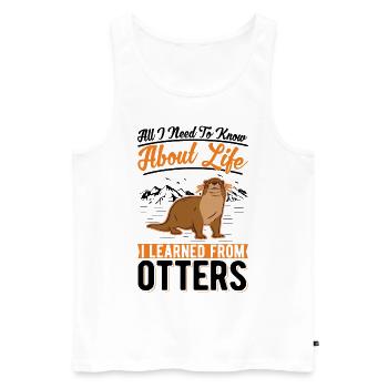 Otter Fischotter Seeotter - Männer Premium Bio Tank Top - Weiß - Vorne - Michal (187cm)