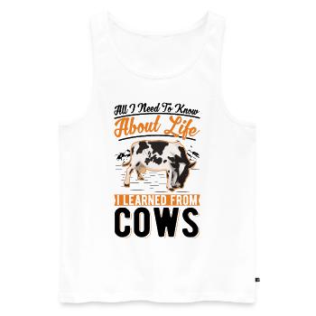 Cow Gift Cattle Breeder Farmer - Men's Premium Organic Tank Top - white - Front - Michal (187cm)