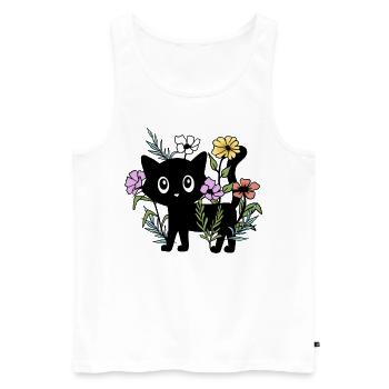 Chats maman cadeau mignon pour jardinier - Débardeur bio Premium Homme - blanc - Devant - Michal (187cm)