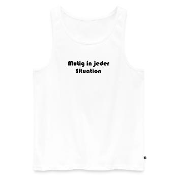 Feuerwehr - Mutig in jeder Situation - Männer Premium Bio Tank Top - Weiß - Vorne - AI Model Male 178 light (178cm)