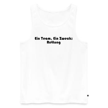 Feuerwehr - Ein Team. Ein Zweck: Rettung - Männer Premium Bio Tank Top - Weiß - Vorne - Michal (187cm)