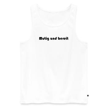 Feuerwehr - Mutig und bereit - Männer Premium Bio Tank Top - Weiß - Vorne - Michal (187cm)