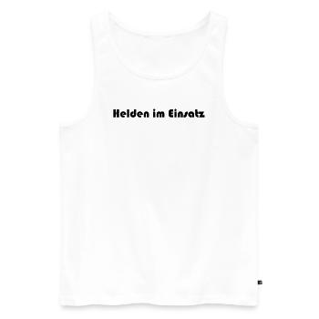 Feuerwehr - Helden im Einsatz - Männer Premium Bio Tank Top - Weiß - Vorne - Michal (187cm)