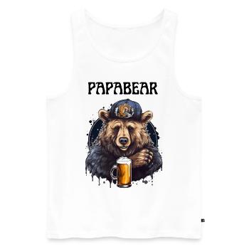 Papa Bear fier Papa papa fier papa - Débardeur bio Premium Homme - blanc - Devant - AI Model Male 178 light (178cm)