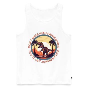 Drôle Papa Papasaurus Dino Dinosaur Cadeau - Débardeur bio Premium Homme - blanc - Devant - Michal (187cm)