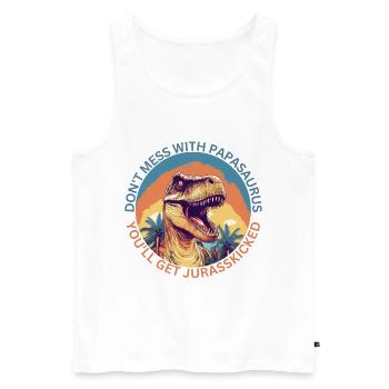 Drôle Papa Papasaurus Dino Dinosaur Cadeau - Débardeur bio Premium Homme - blanc - Devant - Michal (187cm)