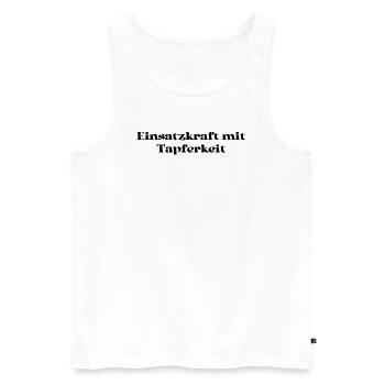 Feuerwehr - Einsatzkraft mit Tapferkeit - Männer Premium Bio Tank Top - Weiß - Vorne - AI Model Male 178 light (178cm)