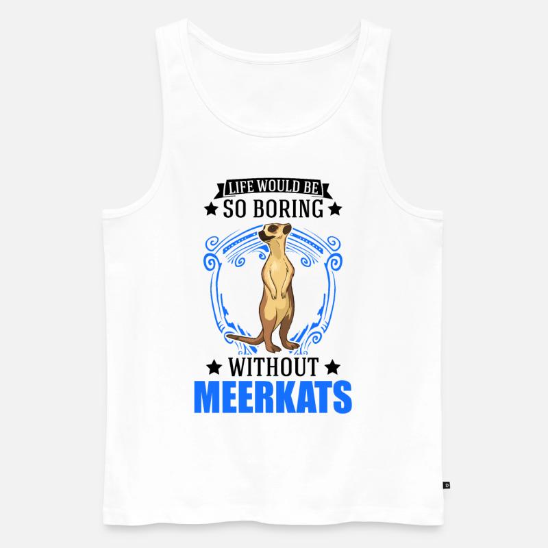 Erdmännchen Geschenk Meerkat - Männer Premium Bio Tank Top - Weiß
