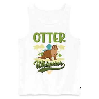 Otter Flüsterer Fischotter Geschenk Seeotter - Männer Premium Bio Tank Top - Weiß - Vorne - Michal (187cm)