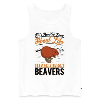 Beaver Gift Beaver Dam - Men's Premium Organic Tank Top - white - Front - Michal (187cm)