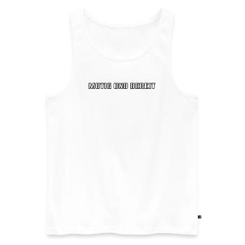 Feuerwehr - Mutig und bereit - Männer Premium Bio Tank Top - Weiß - Vorne - AI Model Male 178 light (178cm)