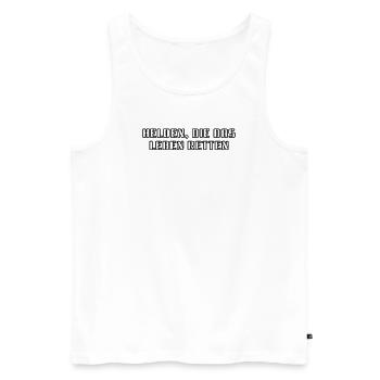 Feuerwehr - Helden, die das Leben retten - Männer Premium Bio Tank Top - Weiß - Vorne - Michal (187cm)