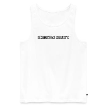 Feuerwehr - Helden im Einsatz - Männer Premium Bio Tank Top - Weiß - Vorne - Michal (187cm)