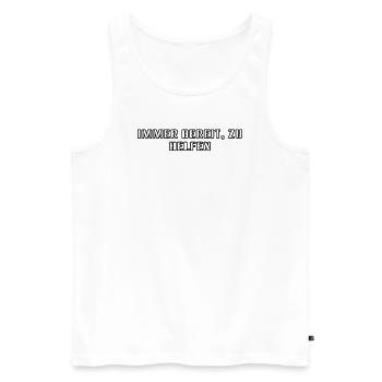 Feuerwehr - Immer bereit, zu helfen - Männer Premium Bio Tank Top - Weiß - Vorne - Michal (187cm)
