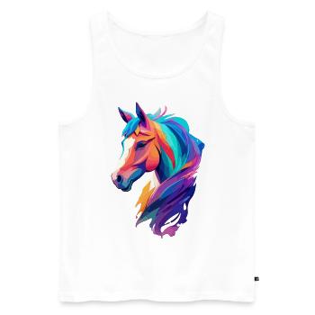 Horse Paint Splash Pony Rider Design équestre - Débardeur bio Premium Homme - blanc - Devant - Michal (187cm)