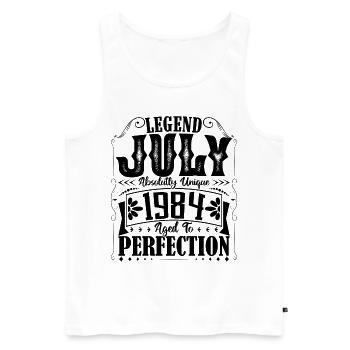 Juli 1984. Geburtstagsgeschenk Juli 1984. - Männer Premium Bio Tank Top - Weiß - Vorne - Michal (187cm)